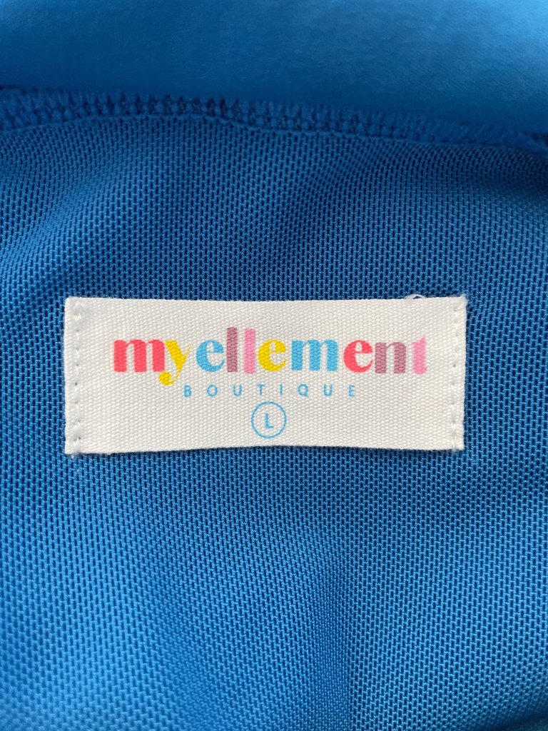 Myellement Boutique Hoodie Tunic Dress Large Long Sleeve Blue Sporty Athleisure — image 5 of 7